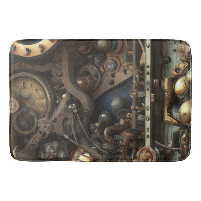 Tapete De Banheiro Steampunk Art Bath Mat (Frente)