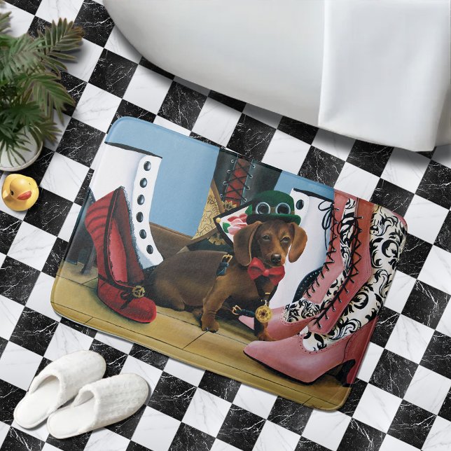 Tapete De Banheiro Steampunk Dachshund Calçados Boot Vitoriano (Criador carregado)