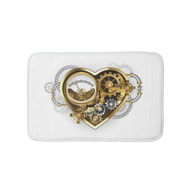 Tapete De Banheiro Steampunk Heart with a Manometer (frente)