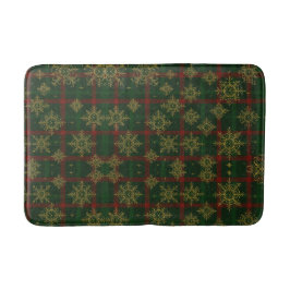 Tapete De Banheiro Steampunk Snowflake Red and Green Tartan