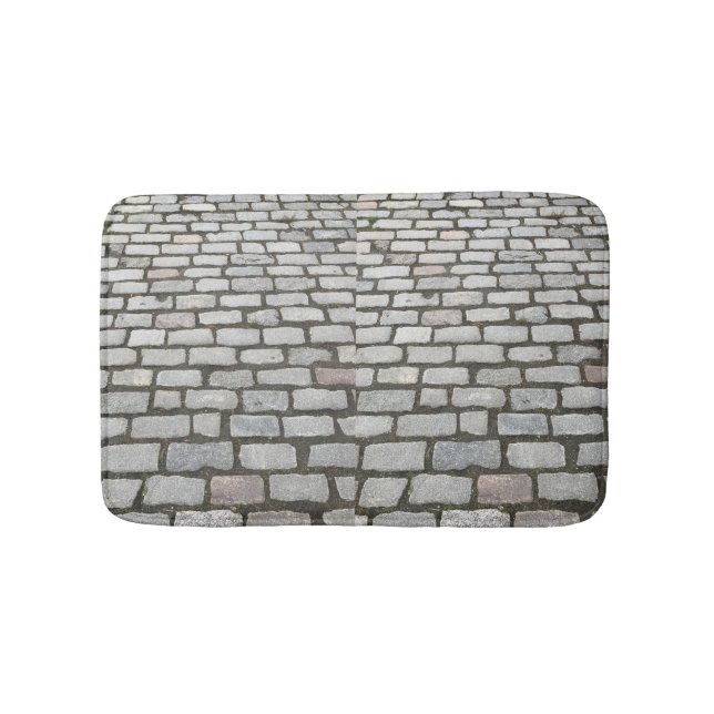 Tapete De Banheiro Stone Pathway Cinza Cobblestone Street Sidewalk (frente)
