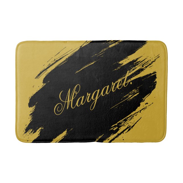 Tapete De Banheiro Stylish Modern Bath Mat with Your Custom Name Prin (Frente)