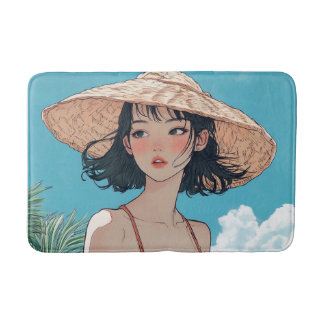 Tapete De Banheiro Summer Beach Anime Bath Mat