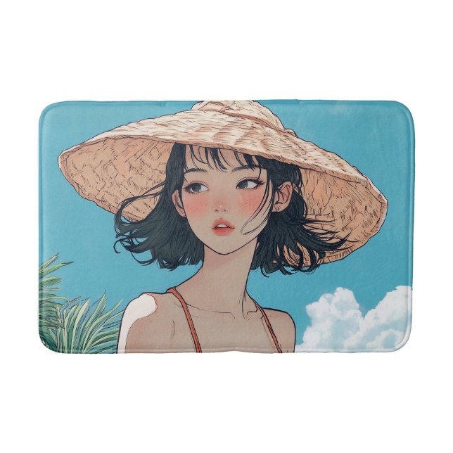 Tapete De Banheiro Summer Beach Anime Bath Mat (Frente)