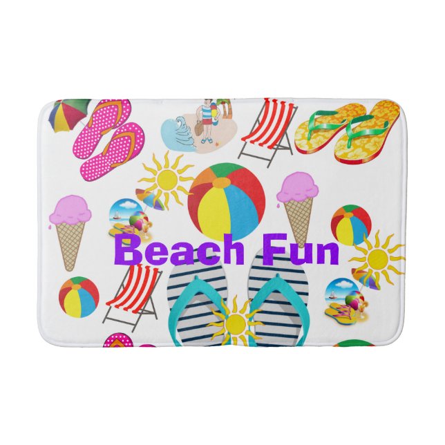 Tapete De Banheiro Summer Fun Beach House Bathroom Bath Mat (Frente)