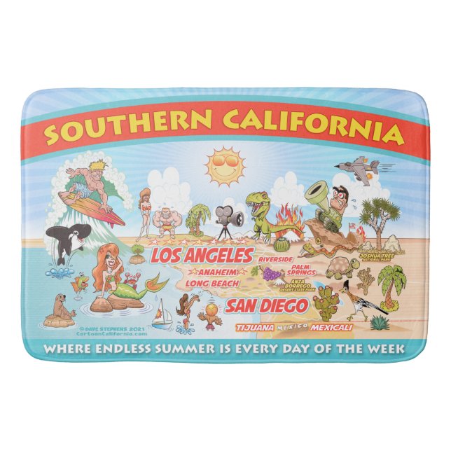 Tapete De Banheiro Sunny California Bath Mat (Frente)