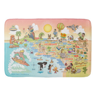 Tapete De Banheiro Sunny California Bath Mat