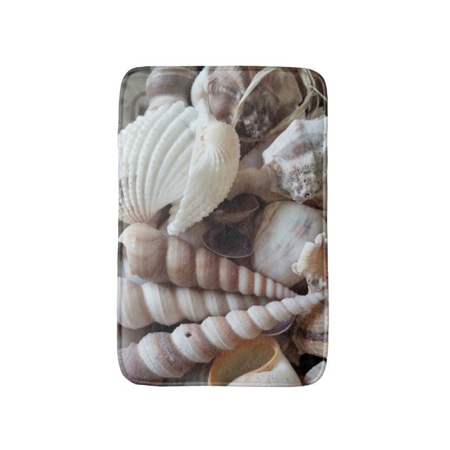 Tapete De Banheiro Sunny Seashells Bath Mat Summer Beach Exotic Shell (Frente Vertical)