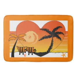 Tapete De Banheiro Sunset Beach Bath Mat Orange