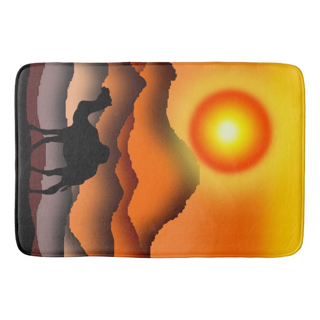 Tapete De Banheiro Sunset Desert Camel Bath Mat (Frente)