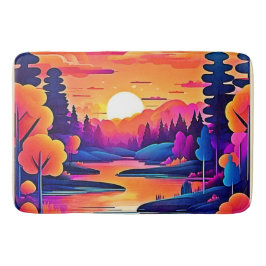Tapete De Banheiro Sunset Lake Fantasy Art