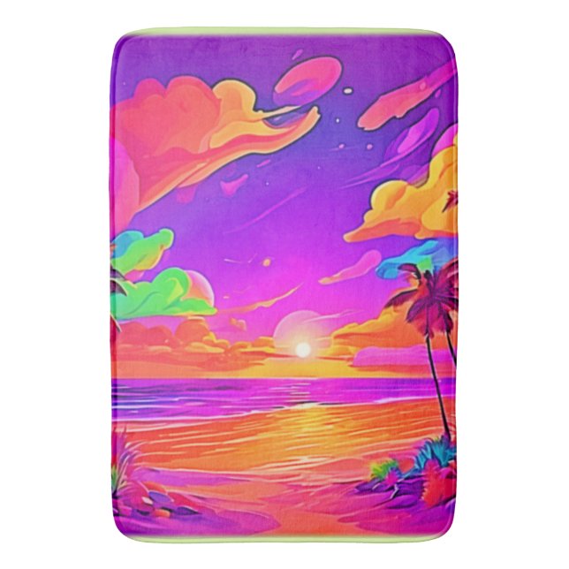 Tapete De Banheiro Sunset tropical vibrante (Frente Vertical)