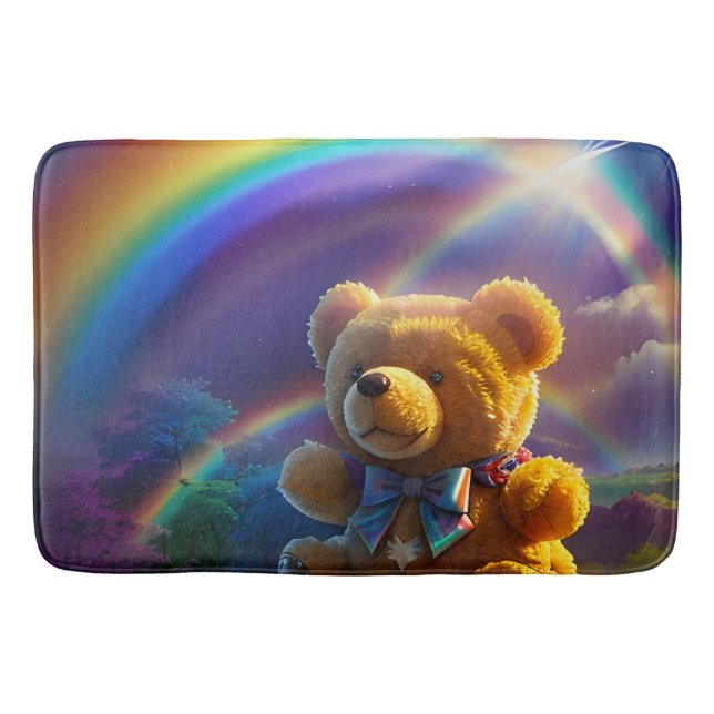 Tapete De Banheiro Sunshine Rainbow Teddy Bear Wonderland (Frente)