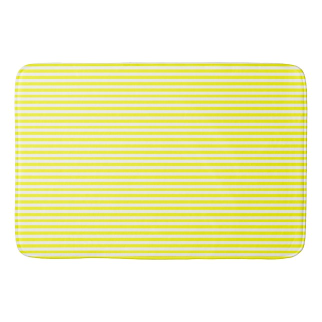 Tapete De Banheiro Sunshine Yellow and White Striped (Frente)