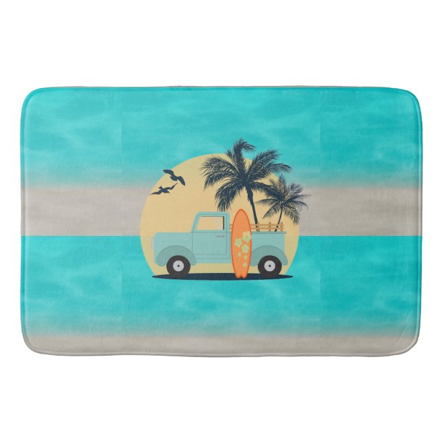Tapete De Banheiro Surfing Retro Bath Mat (Frente)