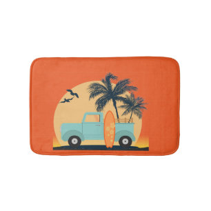 Tapete De Banheiro Surfing Retro Bath Mat