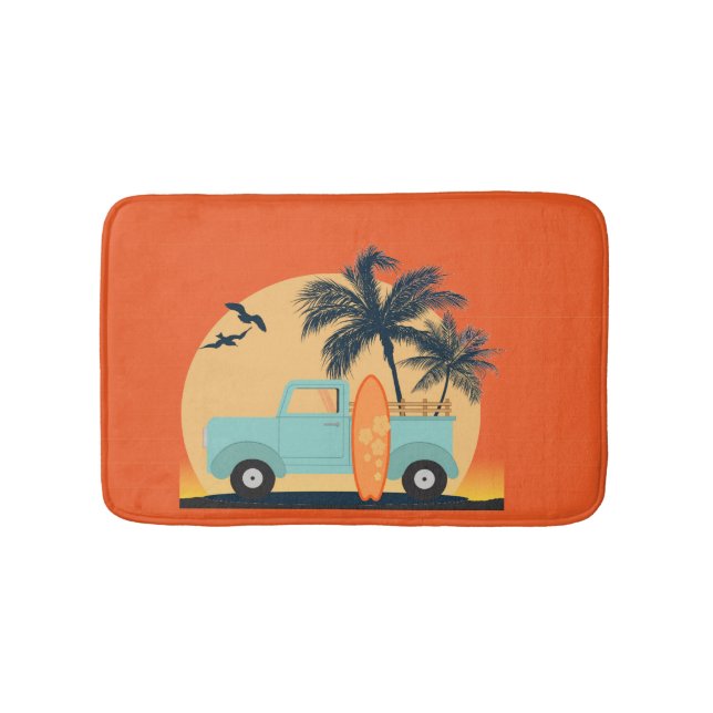 Tapete De Banheiro Surfing Retro Bath Mat (frente)