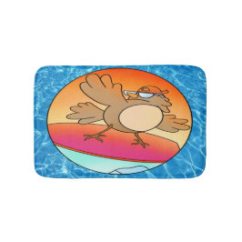 Tapete De Banheiro Surfista de Ave de Verão