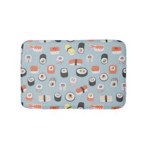 Tapete De Banheiro Sushi Nigiri Maki Roll Pattern