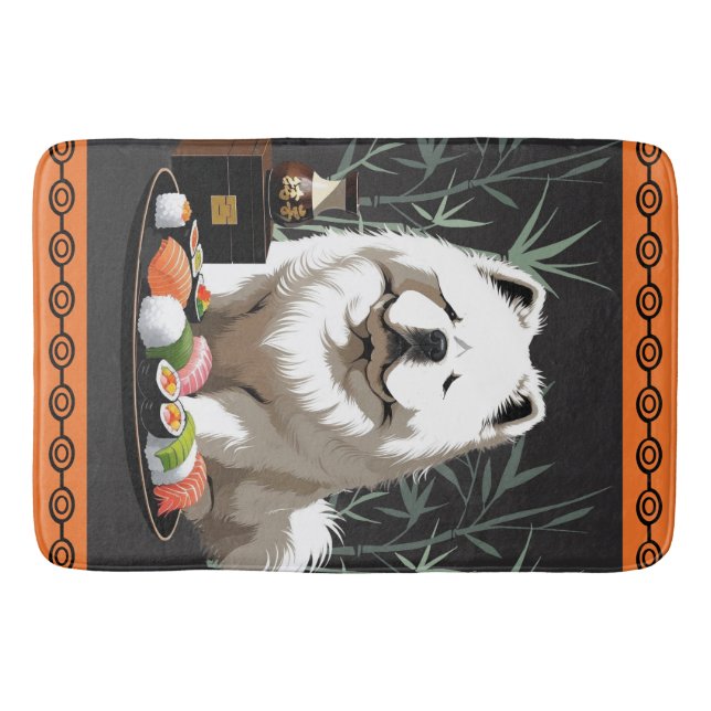 Tapete De Banheiro SUSHI PARA QUALQUER Chow de creme mat (Frente)