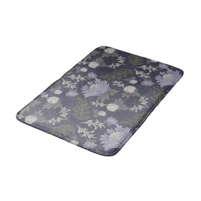 Tapete De Banheiro Symmetrical dark purple floral pattern (Angulado)