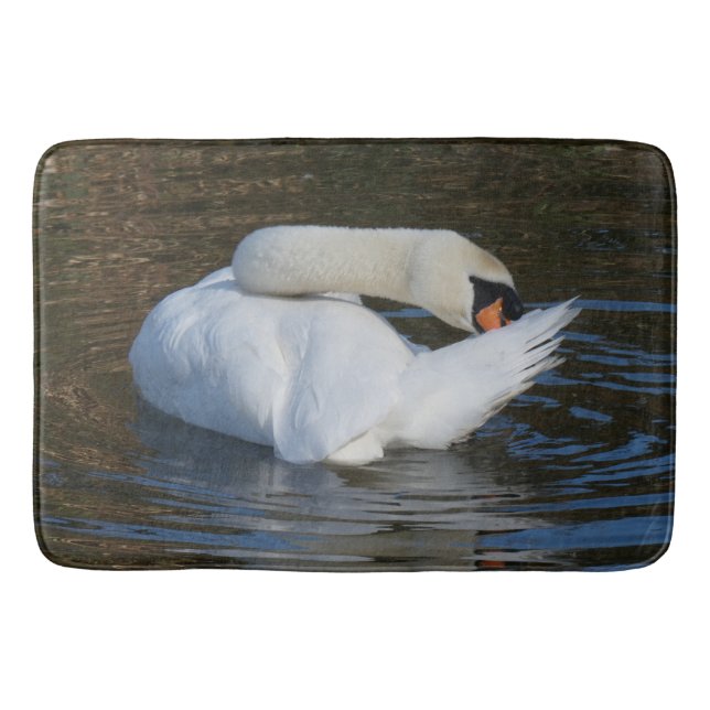 Tapete De Banheiro Tail Bath Mat de limpeza do Cisne (Frente)