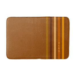 Tapete De Banheiro Tan Brown Orange Vertical Stripes Monograma