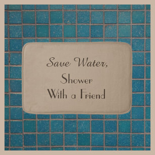 Tapete De Banheiro Tan Save Water Engraçado Push Mat