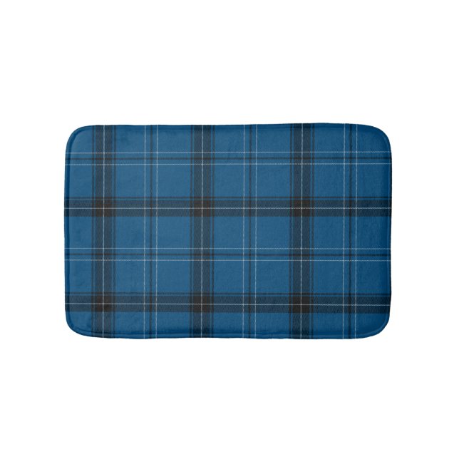 Tapete De Banheiro Tartan Azul Escocês Ramsay (frente)