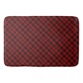 Tapete De Banheiro Tartan Vermelho e Negro