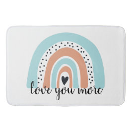Tapete De Banheiro Te Amo Mais Arco-Íris Coração Azul Peach