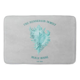 Tapete De Banheiro Teal Conch Shell Bath Mat
