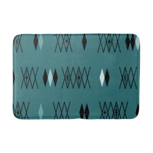 Tapete De Banheiro Teal de Padrão de Ouros da Era Atômica Retro