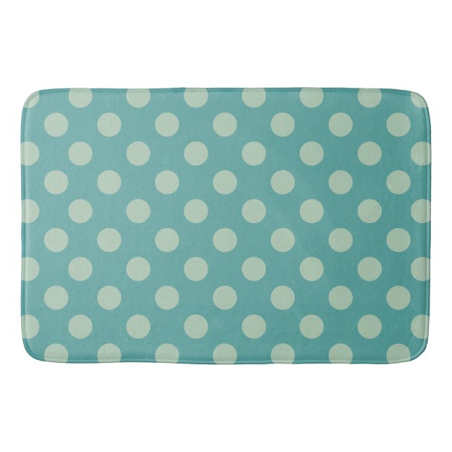Tapete De Banheiro Teal Dots Pattern (Frente)