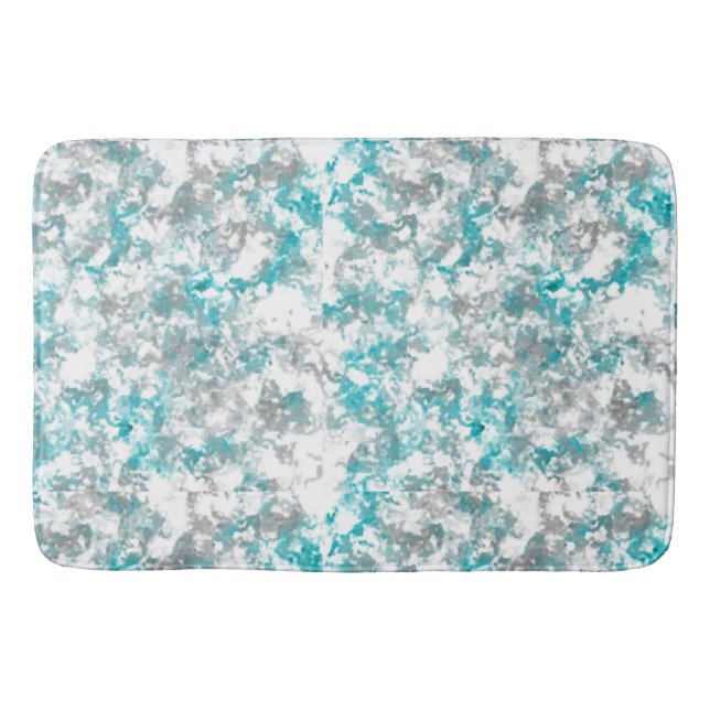 Tapete De Banheiro Teal e Cinza Marble (Frente)