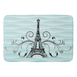 Tapete De Banheiro Teal Eiffel Towel Flourish Mat