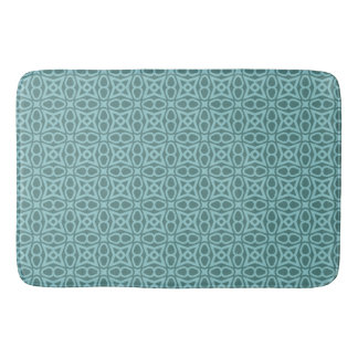 Tapete De Banheiro Teal Geométrico Bath Mat