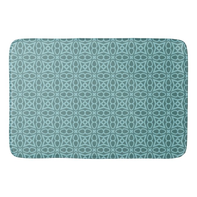 Tapete De Banheiro Teal Geométrico Bath Mat (Frente)
