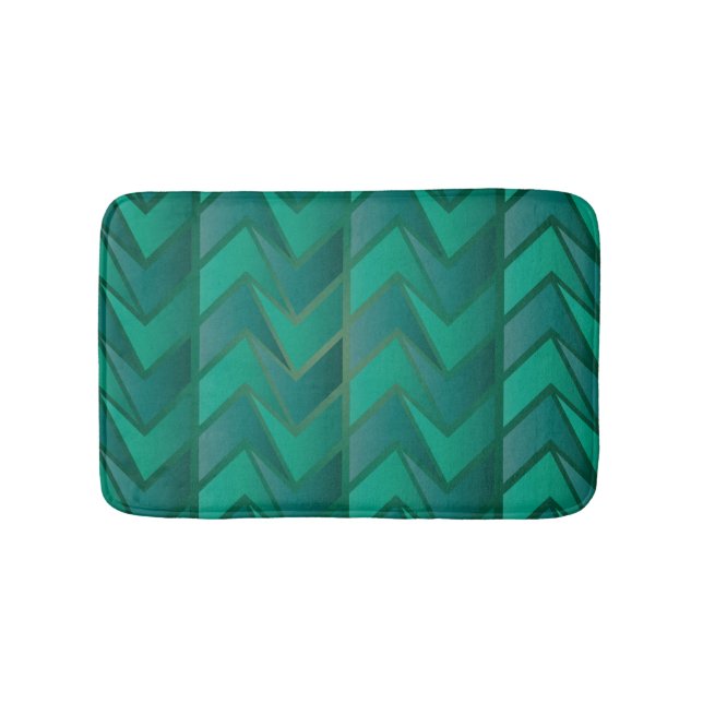 Tapete De Banheiro Teal Geométrico Bath Mat (frente)