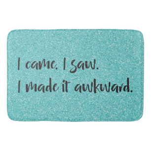 Tapete De Banheiro Teal Glitter Eu O Fiz Inevitável Bath Mat