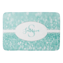 Tapete De Banheiro Teal Glitter Personalize Bath Mat