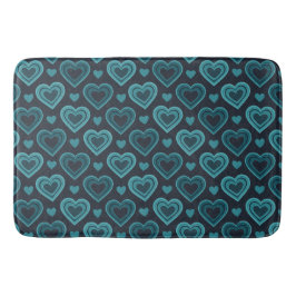 Tapete De Banheiro Teal Hearts