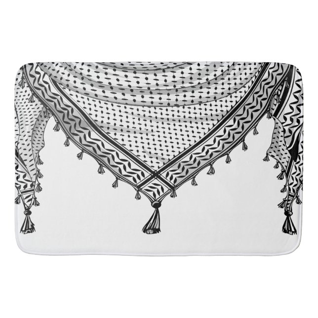 Tapete De Banheiro Tecido Tradicional do Keffiyeh Scarf Palestino (Frente)