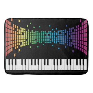 Tapete De Banheiro Teclado instrumental para piano de música multicol
