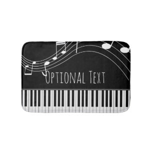 Tapete De Banheiro Teclado Piano e Notas Musicais