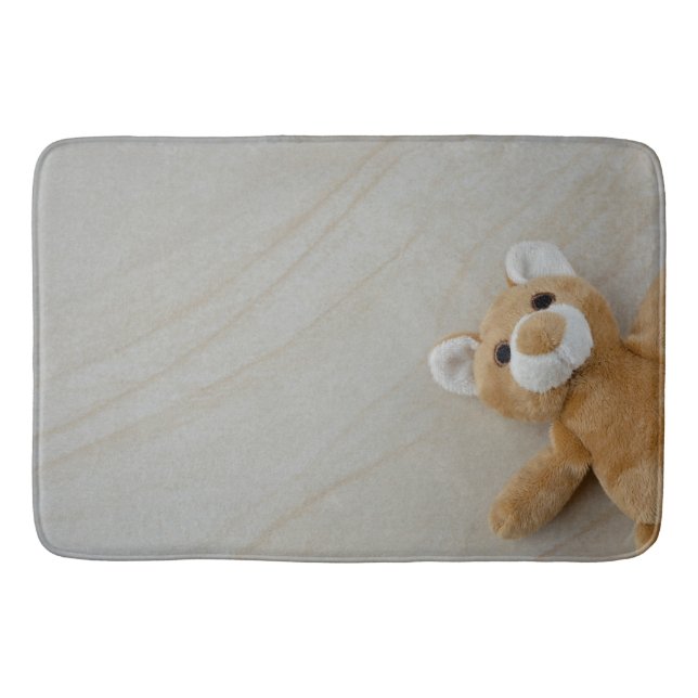 Tapete De Banheiro Teddy Bear Marble Bath Mat (Frente)
