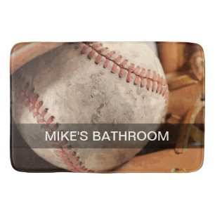 Tapete De Banheiro Tema de beisebol monograma