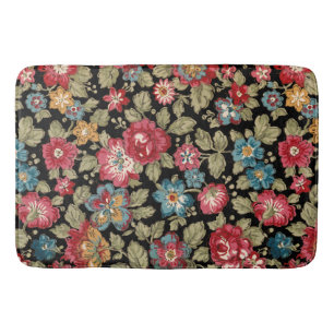 Tapete De Banheiro Tendência Colorida Boho Floral-Preto Fundo