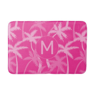 Tapete De Banheiro Tendência das Palmeiras Rosa Quente Monograma
