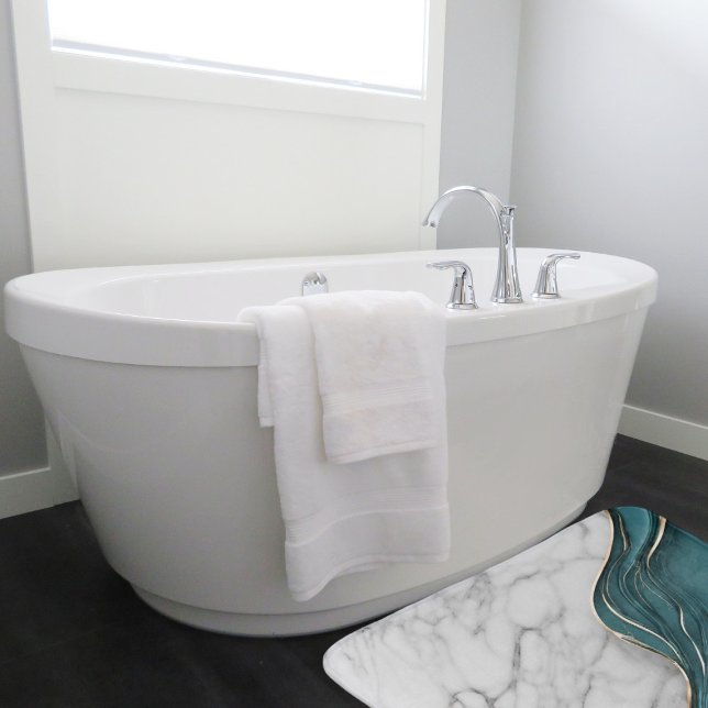 Tapete De Banheiro Tendy Dark Teal Dourado Marble Moderno (Criador carregado)